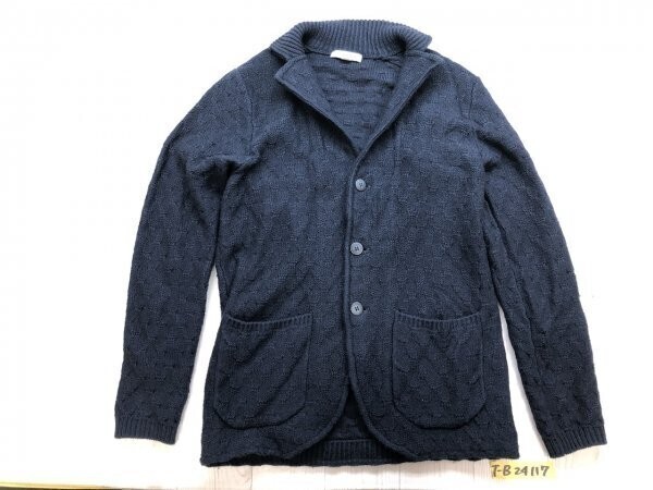 ETONNE メンズ ニットジャケット カーディガン S 紺拍卖