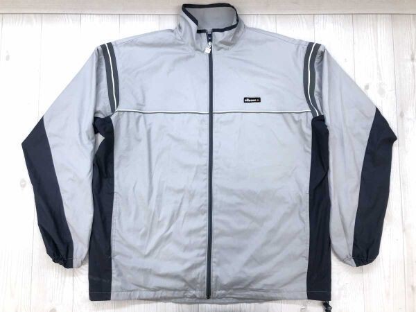 エレッセ ellesse レトロ オールド スポーツ トレーニング トラック ブルゾン ジャケット メンズ ポリエステル100% L グレー ネイビー拍卖
