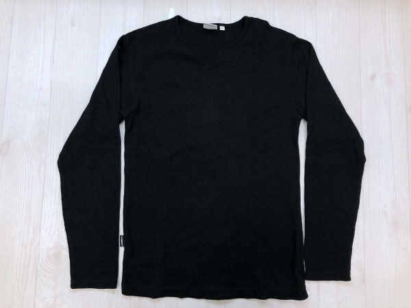 アヴィレックス AVIREX アメカジ ミリタリー ワッフル サーマル 長袖Tシャツ ロンT メンズ コットン混合 ハートシェイプドネック M 黒拍卖