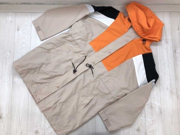 エイチアンドエム H&M スポーツ ストリート アウトドア 配色切替 ビッグパーカー ジャケット レディース ポリエステル100% M ベージュ拍卖