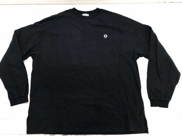 アングラン ANGLAN アーバンストリート ノームコア 胸元刺繍 長袖Tシャツ ロンT メンズ 綿100% ビッグシルエット オーバーサイズ 黒拍卖