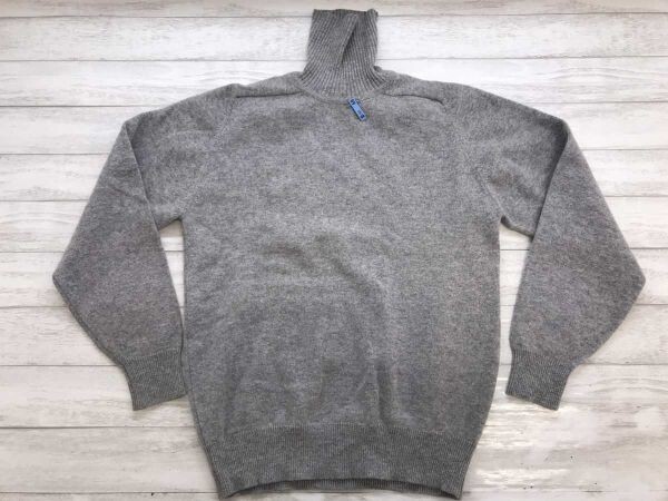 ストームクラウズ Storm Clauds トラッド クラシック タートルネック ニットセーター プルオーバー ラムウール100% クリーニング済 グレー拍卖