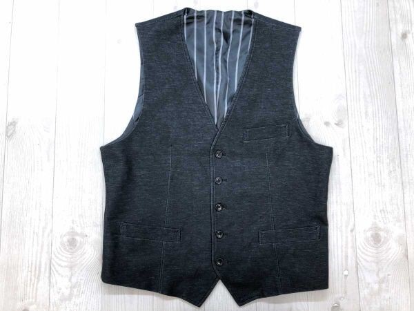 ネイビー Navy レトロ トラッド クラシック フォーマル Vネック ボタン留め ベスト ジレ メンズ コットン混合 XL 黒拍卖