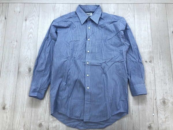 ハナエモリ ムッシュ HANAEMORI MONSIEUR レトロ ブティック クラシック トラッド 細ストライプ 長袖ドレスシャツ メンズ 日本製 青白拍卖