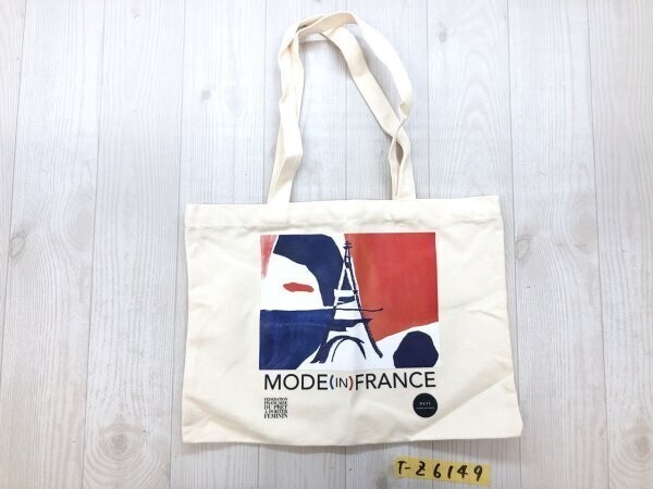 DEFI LA MODE DE FRANCE メンズ レディース エッフェル塔プリント トートバッグ アイボリー拍卖