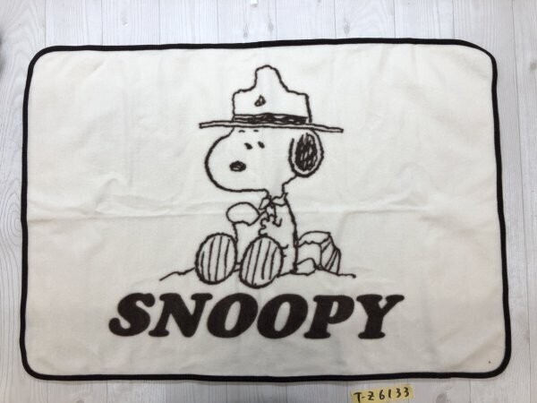 訳あり新品!産経新聞 スヌーピー ノベルティ フリース ブランケット アイボリー拍卖
