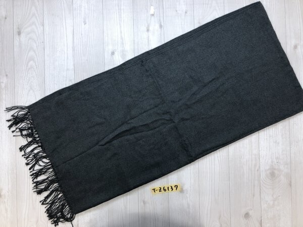 fattorseta レディース イタリア製 フリンジ付き 大判マフラー グレー拍卖