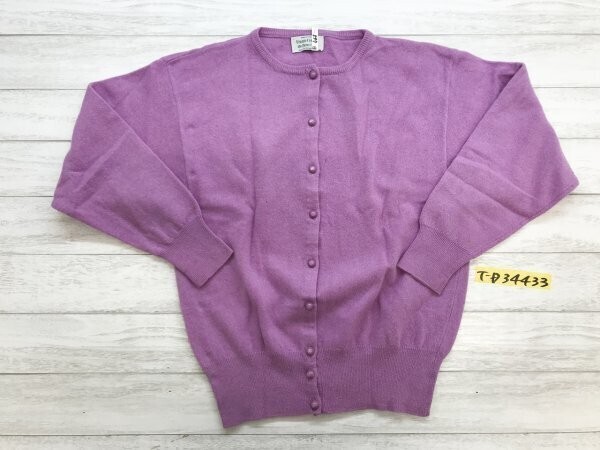 UNITED COLORS OF BENETTON ベネトン レディース イタリア製 ニットカーディガン ラベンダーピンク クリーニング済み拍卖