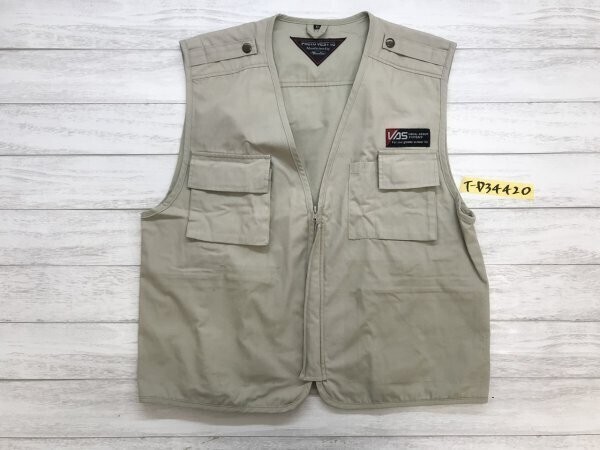 Manufactured by Minette メンズ ポケット付き ワークベスト 大きいサイズ XL カーキベージュ拍卖