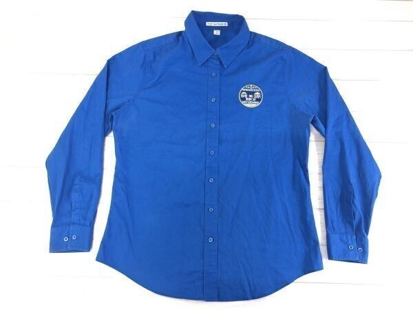 ポートオーソリティ PORT AUTHORITY レトロ オールド 90s アメカジ ミリタリー NAVY EXCHANGE JAPAN GUAM 長袖シャツ メンズ L 青拍卖