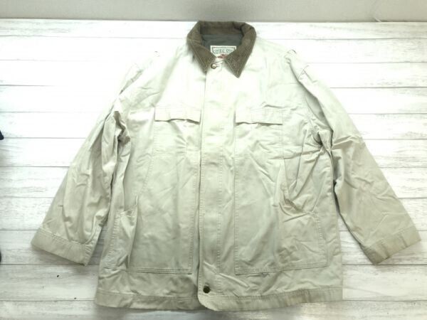 NATURAL STYLE ボストンオーシャンクラブ BOSTON OCEAN CLUB 古着 キャンバス ハンティング カバーオール ジャケット メンズ L 生成り拍卖