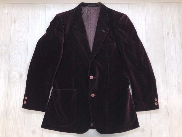 ROYAL オールド 国産レトロ トラッド モード 古着 総裏地 総柄 ベロア テーラード ジャケット メンズ ポリエステル100% 94YA6 紫拍卖