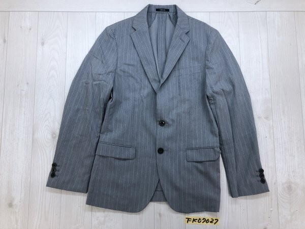 COMME CA ISM コムサイズム メンズ ストライプ 肩パッドなし ジャケット 春秋 S グレー白拍卖