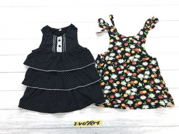 PROPIO・西松屋 キッズ 花柄・ドット ワンピース 2点セット まとめ売り 90 黒拍卖
