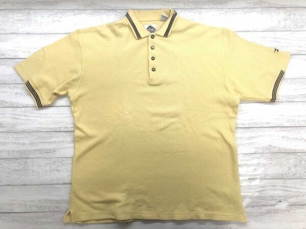 Reebok GOLF リーボック ゴルフ オールド レトロ スポーツ 古着 鹿の子 半袖ポロシャツ メンズ コットン100% S 黄色拍卖