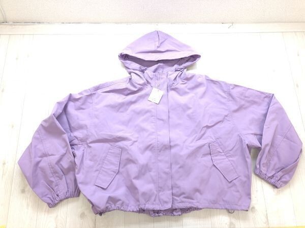 新品タグ付き ナイスクラップ NICE CLAUP スポーツ ストリート 裾ドローコード ワイド パーカー ジャケット レディース F ラベンダー拍卖