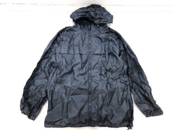 レトロ オールド アウトド レジャー フルジップ アノラック ANORAK パーカー パッカブル ジャケット 合羽 カッパ メンズ 収納可能 M 黒拍卖