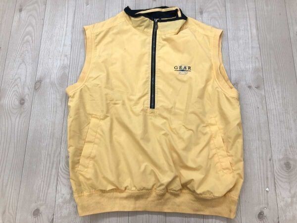 ギアスポーツ GEAR FOR SPORTS レトロ アメトラ ストリート リブ切替 ハーフジップ モックネック ベスト メンズ ポリエステル100% S 黄色拍卖