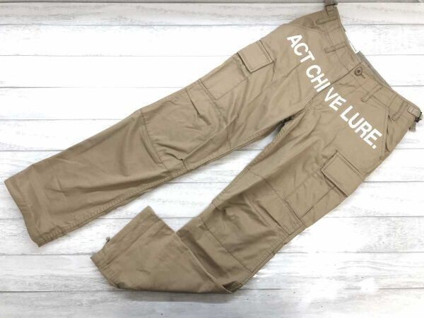products by REDARK リダーク アメカジ ストリート ACT CHI VE LURE フロントプリント カーゴ パンツ ボトムス メンズ 綿混合 M ベージュ拍卖