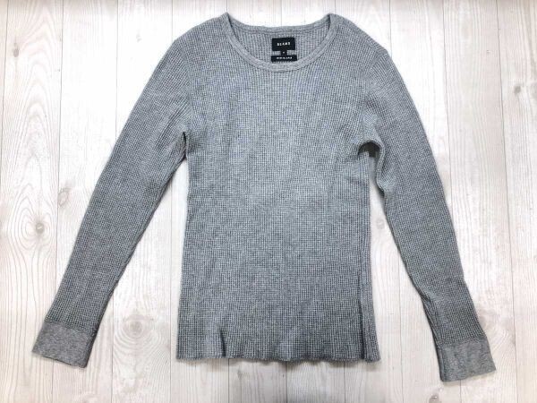 ビームス BEAMS アメカジ アウトドア スポーツ ワッフル 長袖Tシャツ カットソー ロンT メンズ コットン100% 日本製 M ライトグレー拍卖