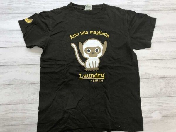 母をたずねて三千里 Laundry ランドリー コラボ USA製生地 アメデオ キャラクター 両面プリント 半袖Tシャツ メンズ コットン100% S 黒拍卖