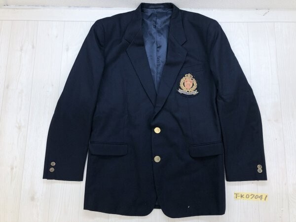 BUSO メンズ 総裏地 ウール ワッペン付き ジャケット 秋冬 50 紺拍卖