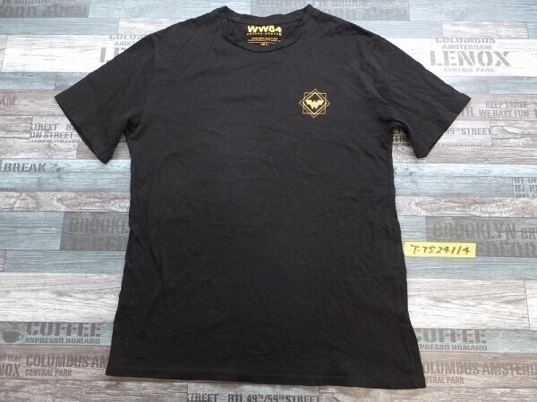 WW84 WONDER WOMAN レディース マイプロテイン プリント コラボ 半袖Tシャツ L 黒オレンジ拍卖