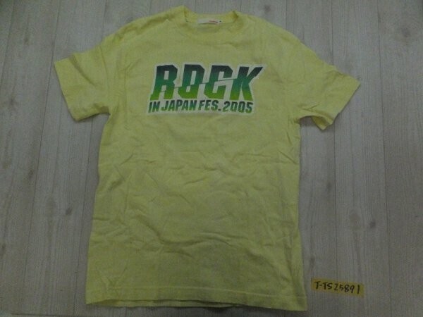 rockin'on ロッキンオン FES 2005 メンズ 前後プリント 半袖Tシャツ S 黄色拍卖