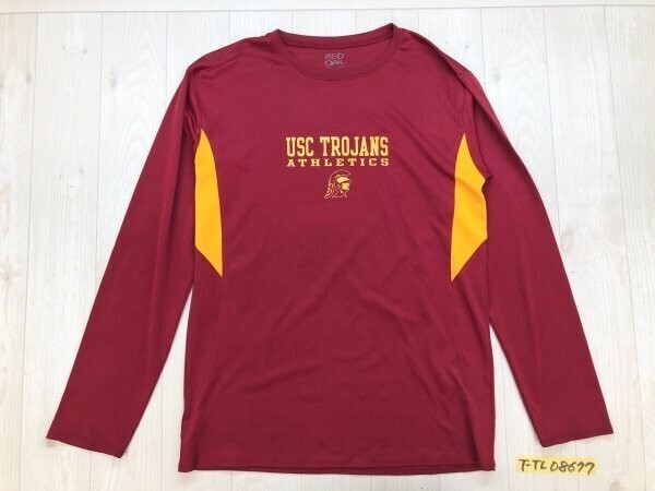 RED OAK メンズ 英字プリント ドライ ロンT M ボルドー黄色拍卖