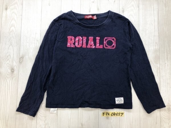 roial レディース スパンコール ロゴ ロンT S 紺拍卖