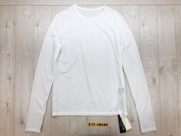 新品タグ付き!KHARIS・ANGEL レディース レーヨン混 薄手 シアーカットソー M 白拍卖