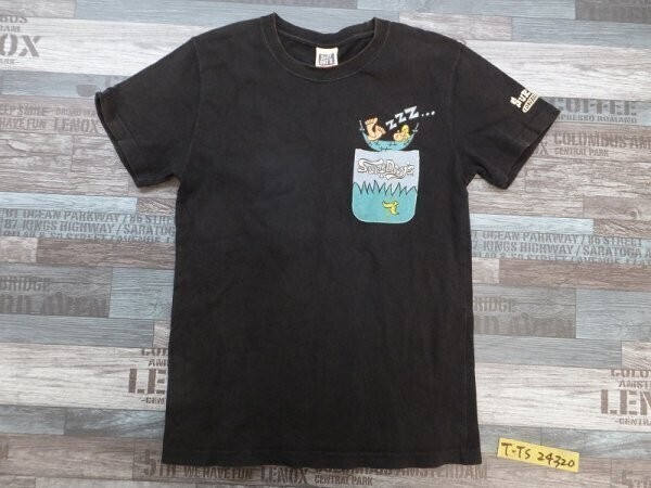 SURF DAY’S キッズ ロゴ サーフ キャラクター コットン 半袖Tシャツ 150 黒拍卖