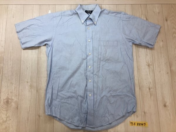 CHAPS RALPH LAUREN ラルフローレン メンズ ボタンダウン 胸ポケット 半袖シャツ 水色拍卖