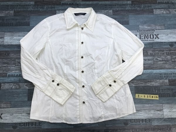 MARINA SPORT レディース 金ステッチ 薄手 長袖シャツ 白拍卖