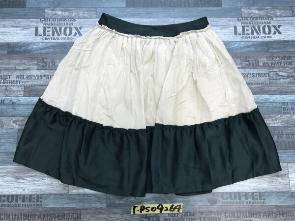 SHIPS シップス レディース プリーツ ティアードスカート S ベージュグリーン拍卖