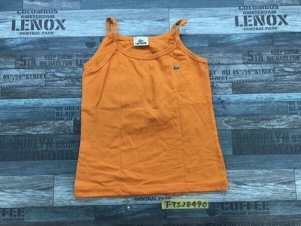 LACOSTE ラコステ レディース ロゴ ワンポイント刺繍 キャミソール 日本製 38 オレンジ拍卖