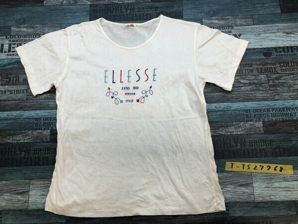 ellesse エレッセ レディース ロゴ刺繍 半袖Tシャツ 白拍卖