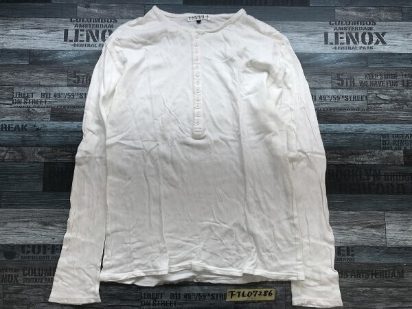 KLEIN PLUS HOMME クランプリュス メンズ ハーフボタン カットソー 48 白拍卖