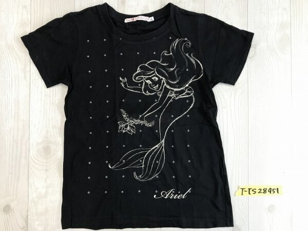 美品!UNIQLO ユニクロ × DISNEY ディズニー レディース リトルマーメイド アリエルプリント 半袖Tシャツ S 黒拍卖
