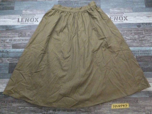 GU ジーユー レディース イージーカラー フレアスカート L カーキ拍卖