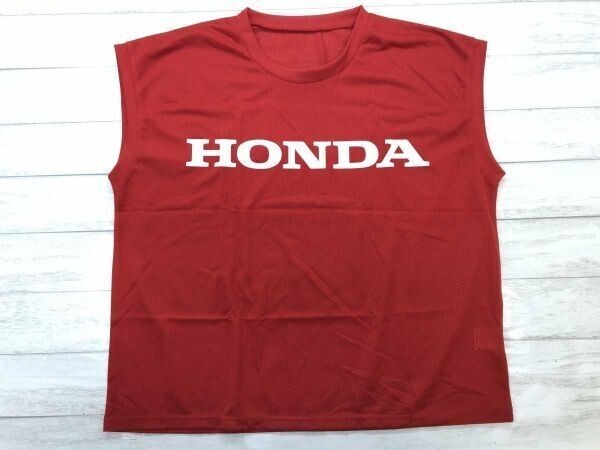 ホンダ HONDA モータースポーツ バイク ロゴプリント メッシュ ノースリーブ タンクトップ シャツ ポリエステル100% 速乾ドライ 赤拍卖