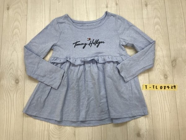 Tommy Hilfiger トミー ヒルフィガー キッズ 女の子 ロゴプリント ロンT 大きいサイズ 6X 水色拍卖