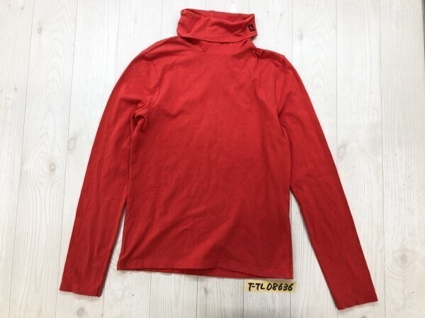 ANNE KLEIN アンクライン レディース ロゴ刺繍 ストレッチ タートルネック カットソー S 赤拍卖