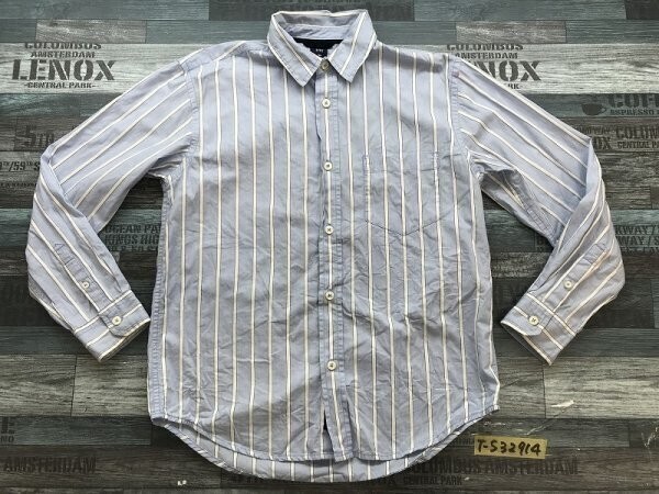 GAP KIDS ギャップ キッズ ストライプ 長袖シャツ 150 水色白拍卖