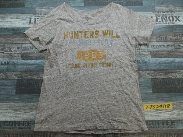 SHIPS シップス レディース かすれプリント 半袖Tシャツ M 杢グレー拍卖