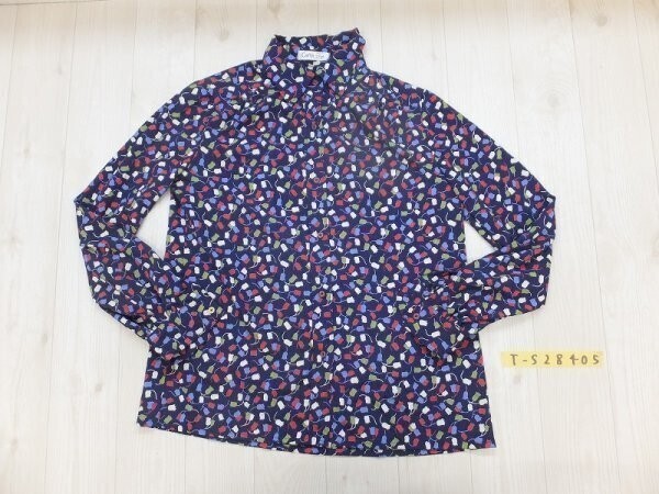 レトロかわいい! catha-rine TOKYO キャサーリントーキョー レディース 小花柄 すずらん 長袖シャツ M 紺赤緑拍卖