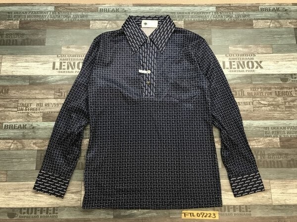 Yew tree メンズ サラサラ プルオーバー ハーフボタン 長袖シャツ 紺拍卖