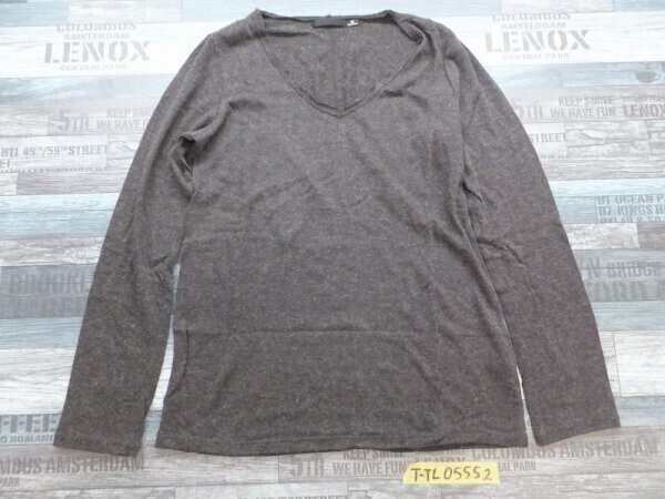 UNIQLO ユニクロ レディース Vネック アクリルウール カットソー M チャコールブラウン拍卖