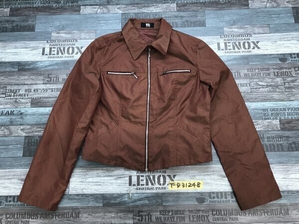 WILL レディース ナイロン混 薄手 ジップジャケット M 茶色拍卖