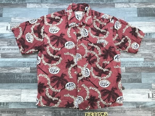 Grind inc メンズ サーフ HAWAIIAN アロハシャツ M 赤拍卖